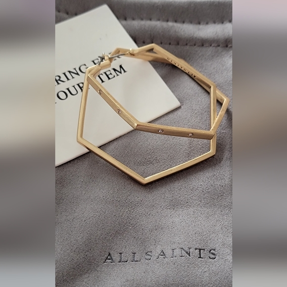 All Saints gold hoop earrings - Picture 2 of 2